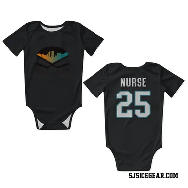 Black San Jose Sharks Darnell Nurse   Newborn & Infant Bodysuit