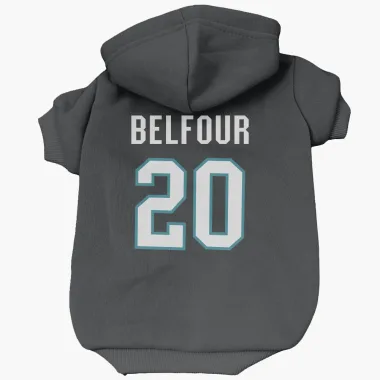 Black San Jose Sharks Ed Belfour   Dog & Cat Pet Hoodie