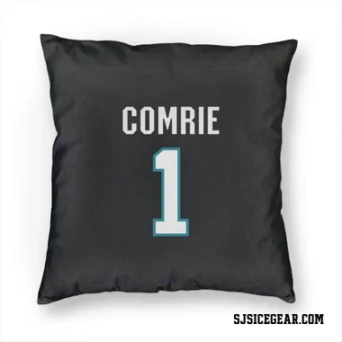 Black San Jose Sharks Eric Comrie   Pillow Cover (18 X 18)