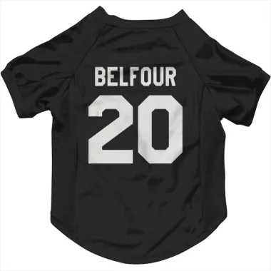 Black White San Jose Sharks Ed Belfour   Dog & Cat Pet Jersey
