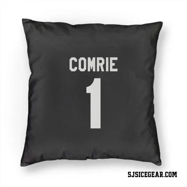 Black White San Jose Sharks Eric Comrie   Pillow Cover (18 X 18)