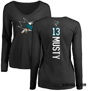 Black Women's Quentin Musty San Jose Sharks Backer Long Sleeve T-Shirt -