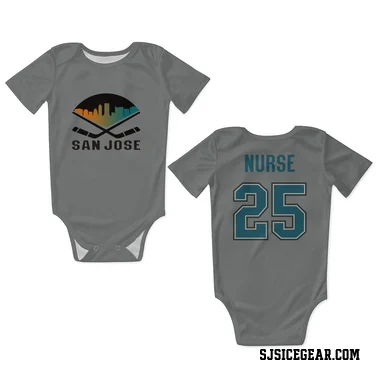 Gray San Jose Sharks Darnell Nurse   Newborn & Infant Bodysuit