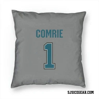 Gray San Jose Sharks Eric Comrie   Pillow Cover (18 X 18)