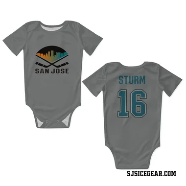 Gray San Jose Sharks Marco Sturm   Newborn & Infant Bodysuit