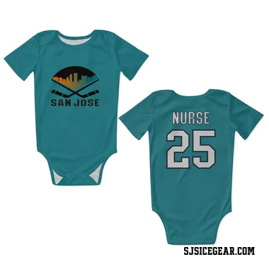 Teal San Jose Sharks Darnell Nurse   Newborn & Infant Bodysuit