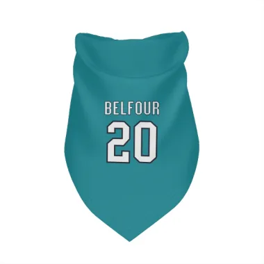Teal San Jose Sharks Ed Belfour   Dog & Cat Pet Bandana
