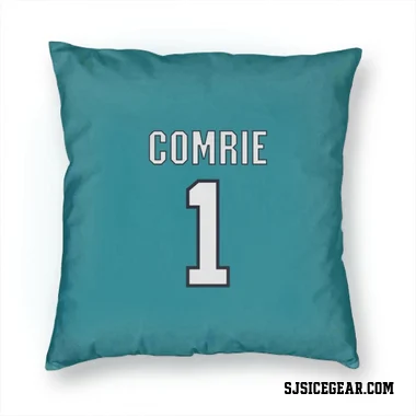 Teal San Jose Sharks Eric Comrie   Pillow Cover (18 X 18)