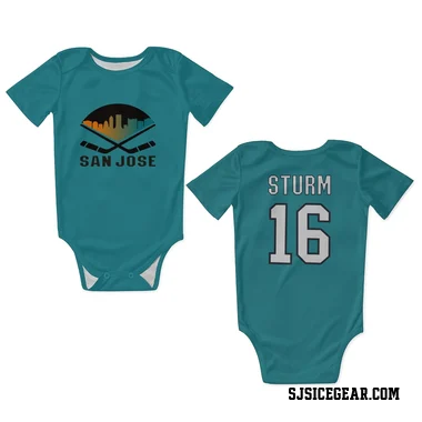 Teal San Jose Sharks Marco Sturm   Newborn & Infant Bodysuit