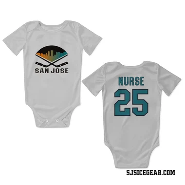 White San Jose Sharks Darnell Nurse   Newborn & Infant Bodysuit