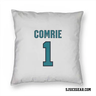 White San Jose Sharks Eric Comrie   Pillow Cover (18 X 18)