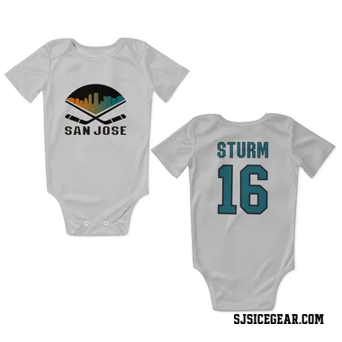 White San Jose Sharks Marco Sturm   Newborn & Infant Bodysuit