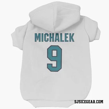 White San Jose Sharks Milan Michalek   Dog & Cat Pet Hoodie